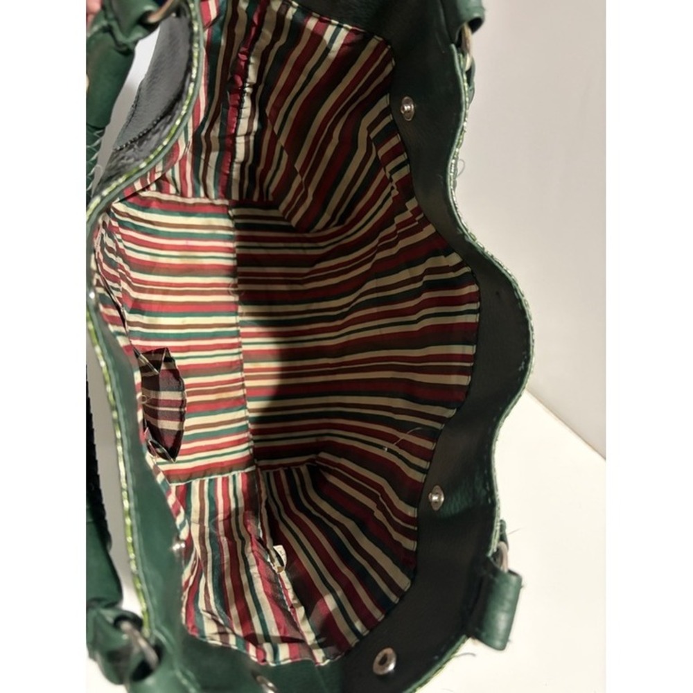 Essence of Beauty Green Croc-Embossed Tote Bag with Braided Handles - Picture 5 of 10